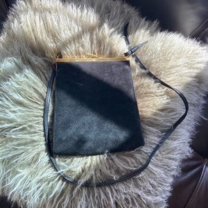 Black Vintage suede handbag